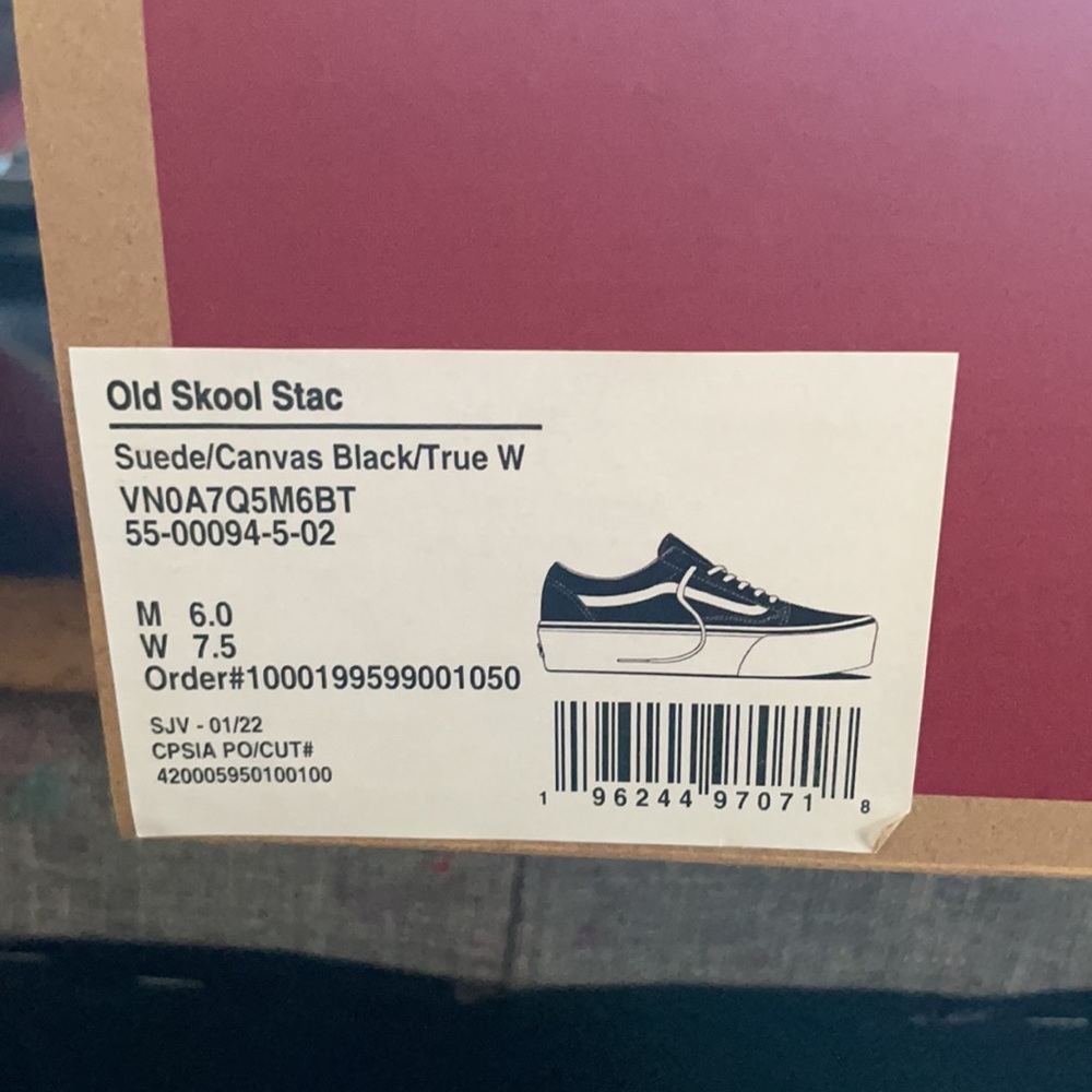 Vans Black and White Old Skool Platform Sneakers - Picture 9 of 10